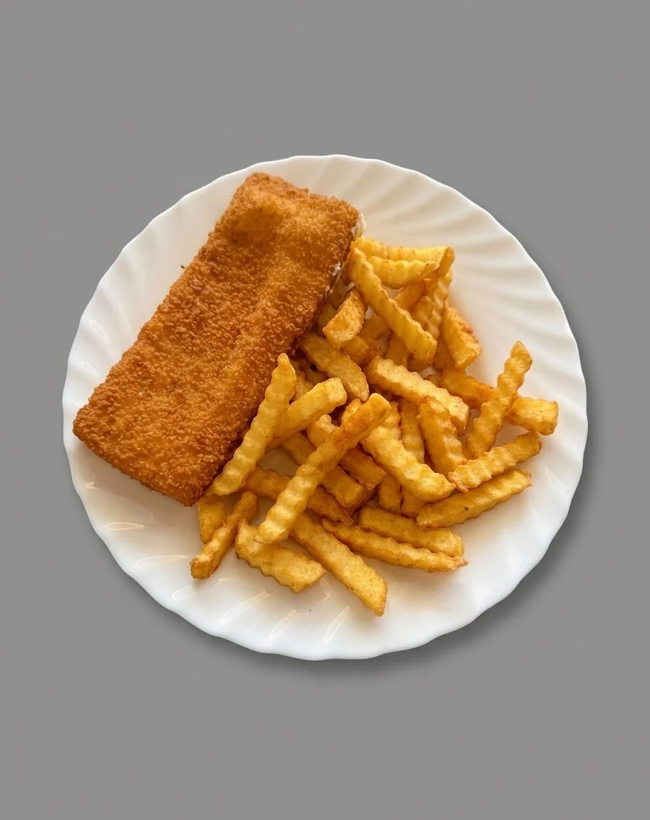 Backfisch mit Pommes