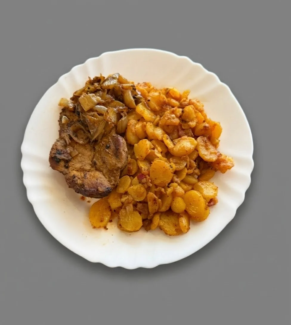 Rostbrätel mit Bratkartoffeln
